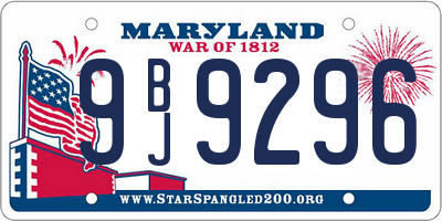 MD license plate 9BJ9296