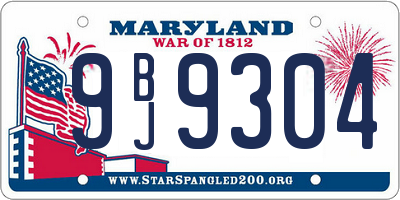 MD license plate 9BJ9304