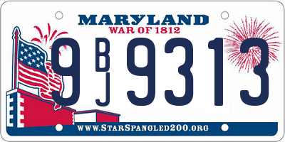 MD license plate 9BJ9313