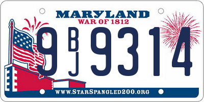 MD license plate 9BJ9314