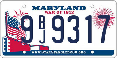 MD license plate 9BJ9317