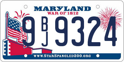 MD license plate 9BJ9324