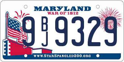 MD license plate 9BJ9329