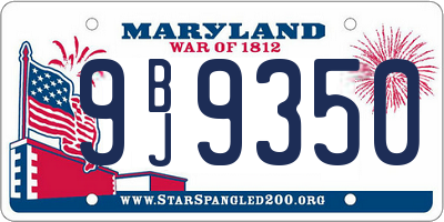 MD license plate 9BJ9350