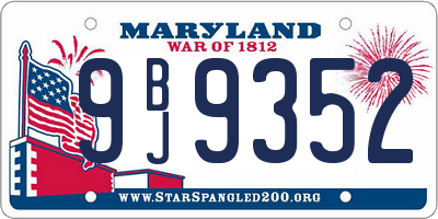 MD license plate 9BJ9352