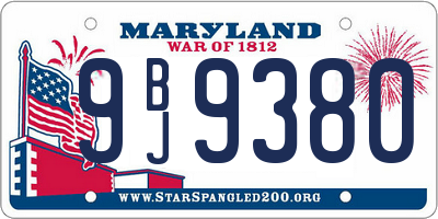 MD license plate 9BJ9380