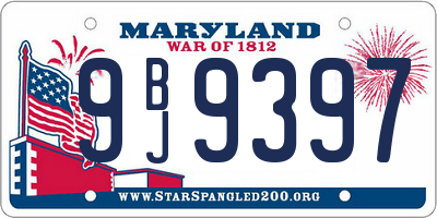 MD license plate 9BJ9397