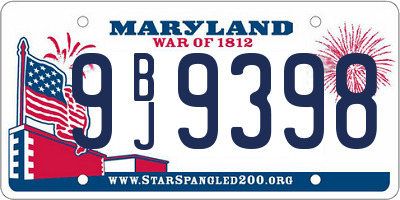 MD license plate 9BJ9398