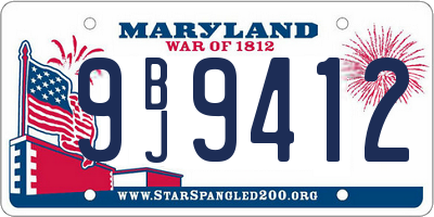 MD license plate 9BJ9412