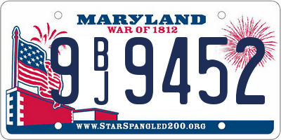 MD license plate 9BJ9452