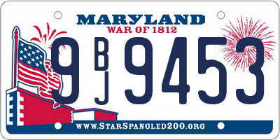 MD license plate 9BJ9453