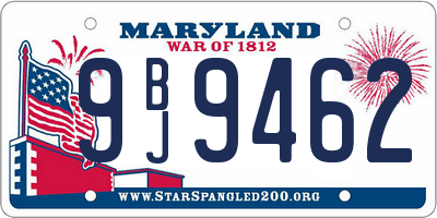 MD license plate 9BJ9462