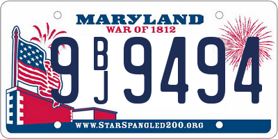 MD license plate 9BJ9494