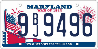 MD license plate 9BJ9496