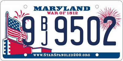 MD license plate 9BJ9502