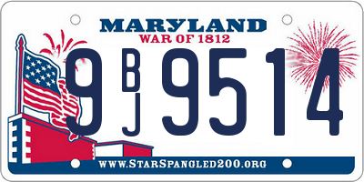 MD license plate 9BJ9514
