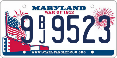 MD license plate 9BJ9523