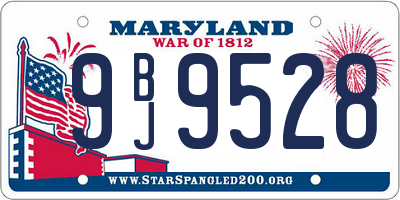 MD license plate 9BJ9528