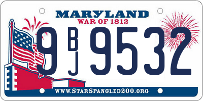 MD license plate 9BJ9532