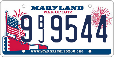 MD license plate 9BJ9544
