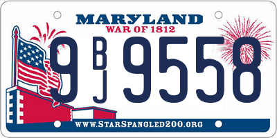 MD license plate 9BJ9558
