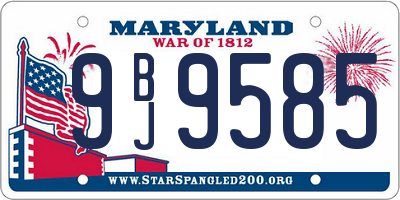 MD license plate 9BJ9585