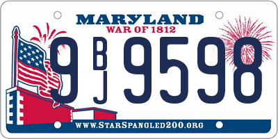 MD license plate 9BJ9598