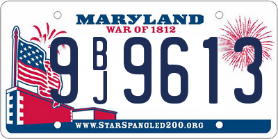 MD license plate 9BJ9613