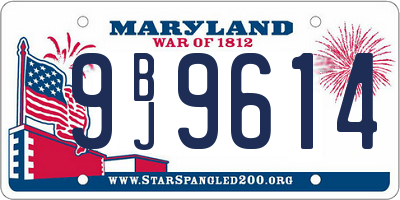 MD license plate 9BJ9614