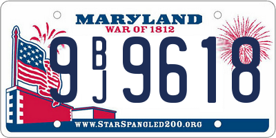 MD license plate 9BJ9618