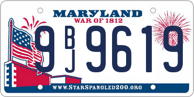 MD license plate 9BJ9619