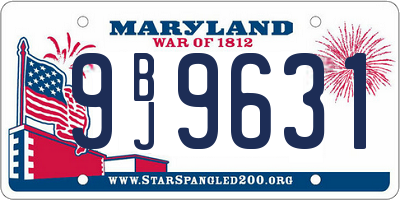 MD license plate 9BJ9631
