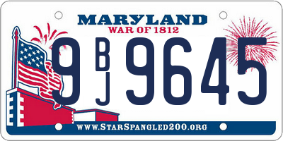 MD license plate 9BJ9645