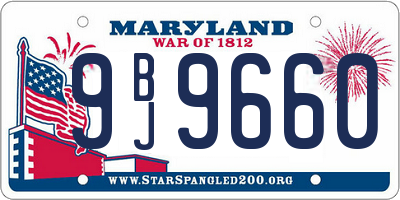 MD license plate 9BJ9660