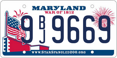 MD license plate 9BJ9669