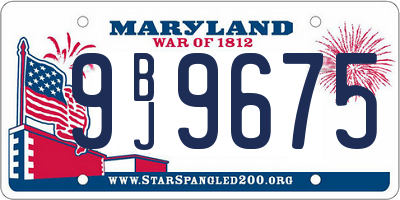 MD license plate 9BJ9675