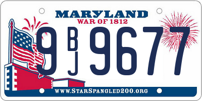 MD license plate 9BJ9677
