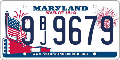 MD license plate 9BJ9679