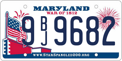 MD license plate 9BJ9682
