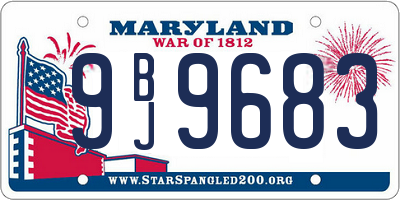 MD license plate 9BJ9683