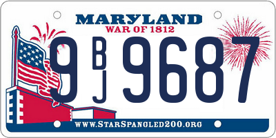 MD license plate 9BJ9687