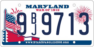 MD license plate 9BJ9713