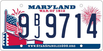 MD license plate 9BJ9714