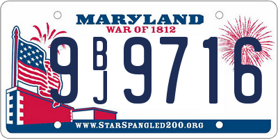 MD license plate 9BJ9716