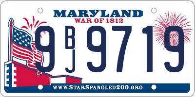 MD license plate 9BJ9719