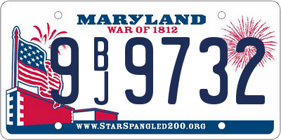 MD license plate 9BJ9732