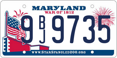 MD license plate 9BJ9735