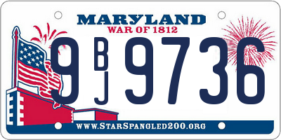 MD license plate 9BJ9736