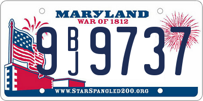 MD license plate 9BJ9737