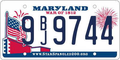 MD license plate 9BJ9744
